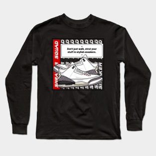 AJ 3 Retro White Cement Shoes Long Sleeve T-Shirt